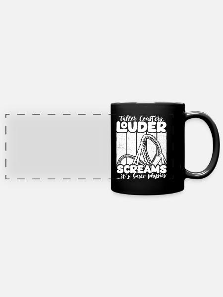 Achterbahn Roller Coaster - Panorama-Tasse farbig - Schwarz
