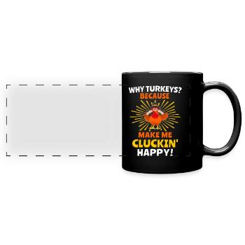 Turkey Thanksgiving - Full Colour Panoramic Mug - black - Front