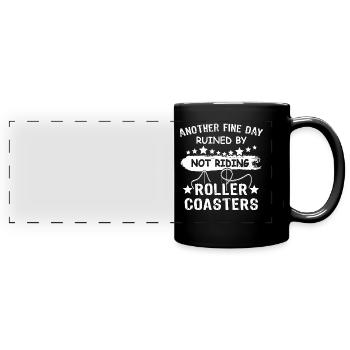 Montagnes russes - Mug panoramique uni - noir - Devant