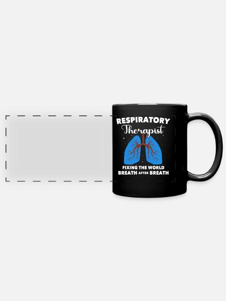 Atemtherapeut Lunge - Panorama-Tasse farbig - Schwarz