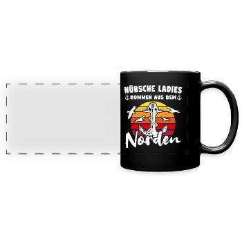 Norden Sprüche - Panorama-Tasse farbig - Schwarz - Vorne
