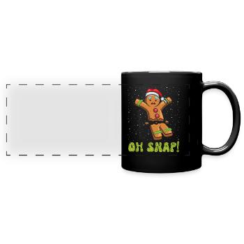 Lebkuchenmann Oh Snap! Kaputt Lebkuchengebäck - Panorama-Tasse farbig - Schwarz - Vorne