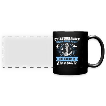Zinnowitz Ferien - Panorama-Tasse farbig - Schwarz - Vorne
