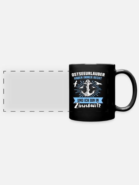 Zinnowitz Ferien - Panorama-Tasse farbig - Schwarz