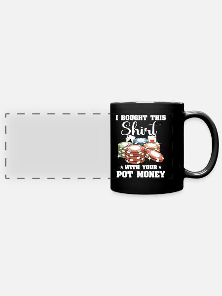 Poker Pokerspieler - Panorama-Tasse farbig - Schwarz