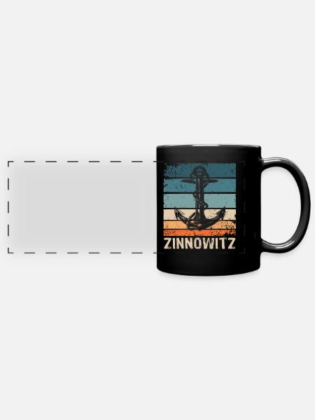 Zinnowitz Sprüche - Panorama-Tasse farbig - Schwarz