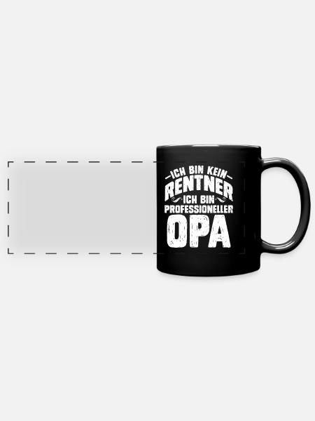 Rente Bin Kein Rentner Bin Professioneller Opa - Panorama-Tasse farbig - Schwarz