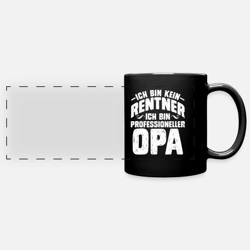 Rente Bin Kein Rentner Bin Professioneller Opa - Panorama-Tasse farbig - Schwarz