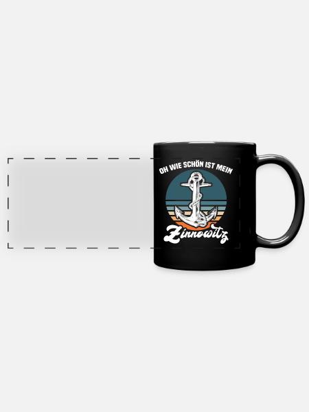 Zinnowitz Sprüche - Panorama-Tasse farbig - Schwarz