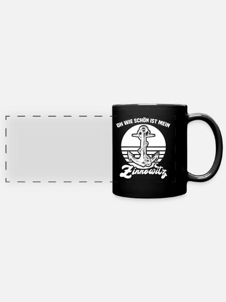 Zinnowitz - Panorama-Tasse farbig - Schwarz