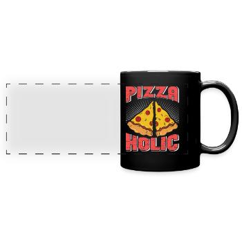 Pizza Holic Backen Pizzateig Pizza Hobby Bäcker - Panorama-Tasse farbig - Schwarz - Vorne