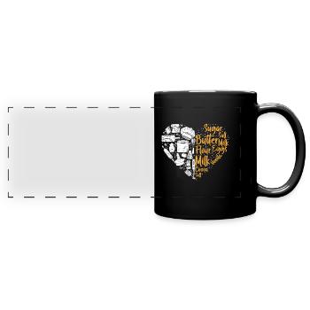 Backliebhaber Herz Backen Leidenschaft Backfans - Panorama-Tasse farbig - Schwarz - Vorne