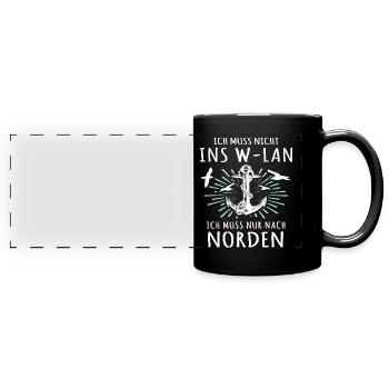 Norden Sprüche - Panorama-Tasse farbig - Schwarz - Vorne