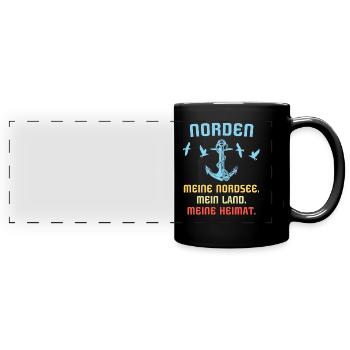 Norden - Panorama-Tasse farbig - Schwarz - Vorne