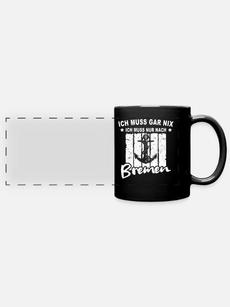 Bremen - Panorama-Tasse farbig - Schwarz