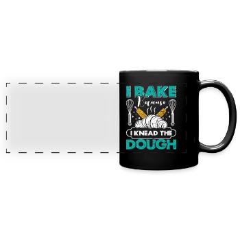 Backfans I Bake I Knead the Dough Backliebe - Panorama-Tasse farbig - Schwarz - Vorne