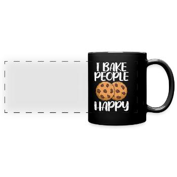 Kekse Backen Ich Backe euch Glücklich Backstube - Panorama-Tasse farbig - Schwarz - Vorne