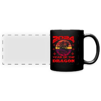 Year of the Dragon 2024 China Fan Drachenjahr - Full Colour Panoramic Mug - black - Front