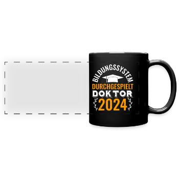 Dokotararbeit Bestanden Doktor 2024 Doktortitel - Panorama-Tasse farbig - Schwarz - Vorne
