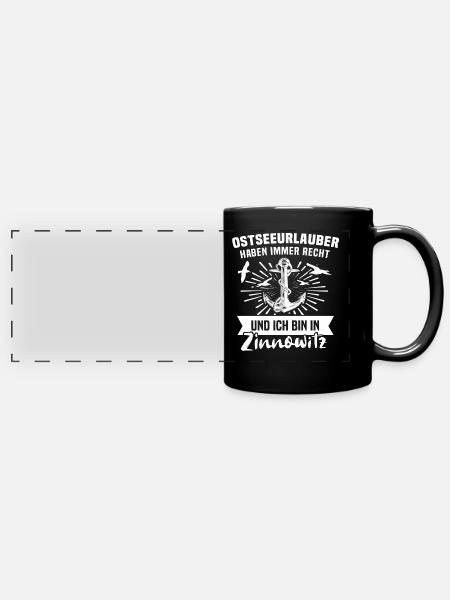 Zinnowitz - Panorama-Tasse farbig - Schwarz