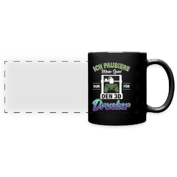 Fan d’impression 3D Mettre mon jeu en pause uniquement pour la 3D - Mug panoramique uni - noir - Devant