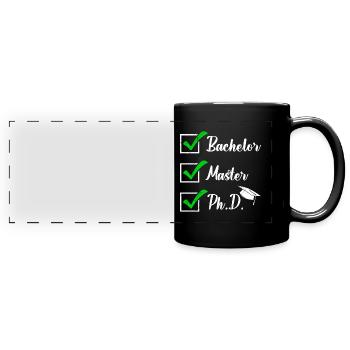 Doctoral Thesis Passed Bachelor Master Dr. - Full Colour Panoramic Mug - black - Front