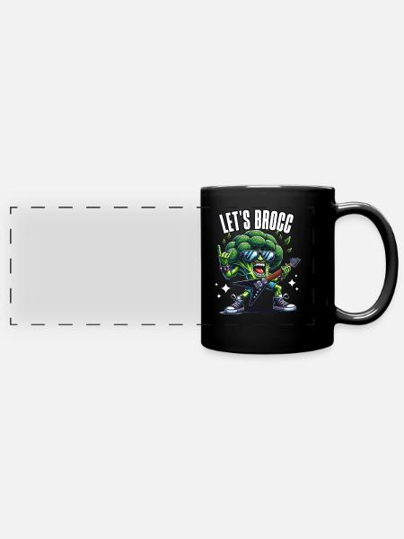 Brokkoli Rocker - Panorama-Tasse farbig - Schwarz