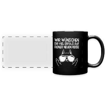 Abschiedsparty Kollege Wünschen dir viel Erfolg - Panorama-Tasse farbig - Schwarz - Vorne