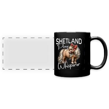 Shetland poney chuchoteur - Mug panoramique uni - noir - Devant