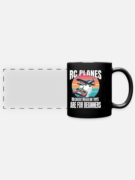 Modellflieger RC Flugzeug - Panorama-Tasse farbig - Schwarz