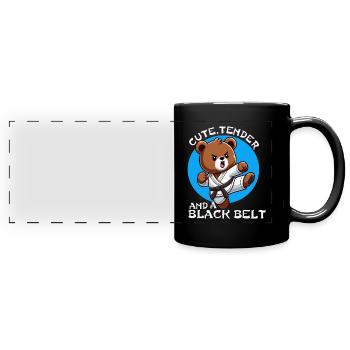 Cute, cuddly and black belt. - Full Colour Panoramic Mug - black - Front