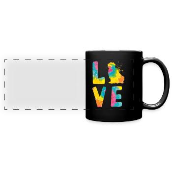 Neufundländer Besitzer LOVE Neufundländer - Panorama-Tasse farbig - Schwarz - Vorne