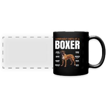 Boxer allemand COMPOSANTS D’UN BOXER Drôle - Mug panoramique uni - noir - Devant