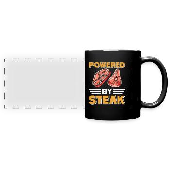 AMATEUR DE VIANDE PROPULSÉ PAR LE STEAK Drôle - Mug panoramique uni - noir - Devant