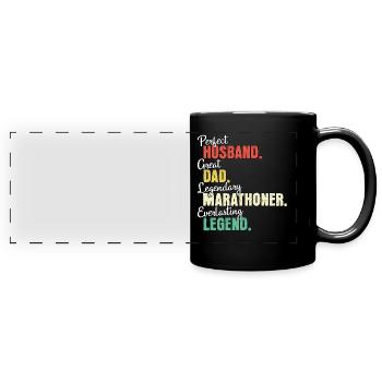 Marathonläufer Papa - Panorama-Tasse farbig - Schwarz - Vorne