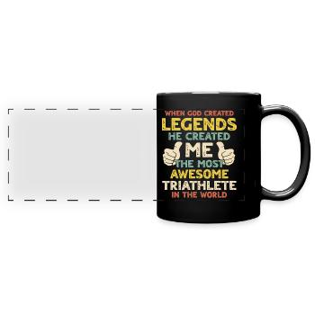 Triathlet - Panorama-Tasse farbig - Schwarz - Vorne