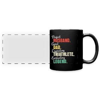 Triathlet Papa - Panorama-Tasse farbig - Schwarz - Vorne