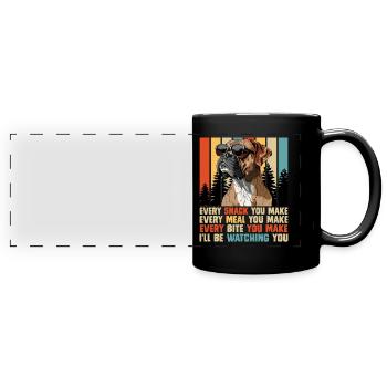 Boxer allemand CHAQUE COLLATION QUE VOUS PRÉPAREZ EN VOUS REGARDANT - Mug panoramique uni - noir - Devant