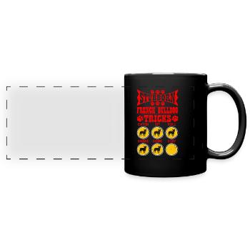 Lustig Frenchie STUBBORN FRENCH BULLDOG TRICKS - Panorama-Tasse farbig - Schwarz - Vorne