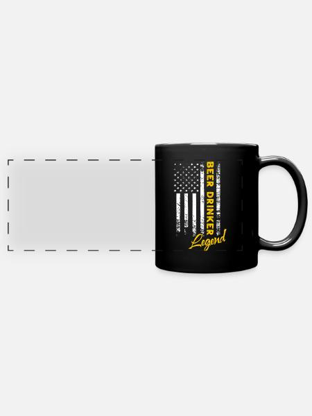 Biertrinker Legende - Panorama-Tasse farbig - Schwarz