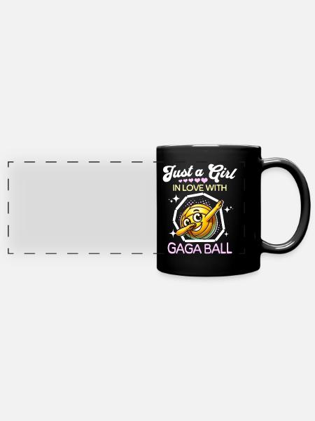 Gaga Ball Mädchen - Panorama-Tasse farbig - Schwarz