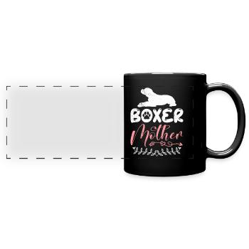 BOXER MUTTER Deutscher Boxer Hundebesitzerin - Panorama-Tasse farbig - Schwarz - Vorne