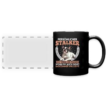 Frenchie PERSONAL STALKER Funny - Full Colour Panoramic Mug - black - Front