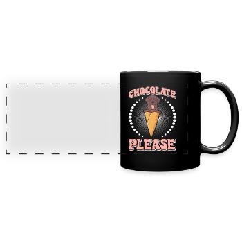 Propriétaire du Labrador CHOCOLATE PLEASE Brauner - Mug panoramique uni - noir - Devant