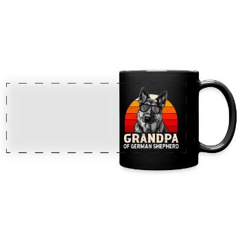 Berger Allemand Fan Marchandise Grand-père de Berger Allemand - Mug panoramique uni - noir - Devant