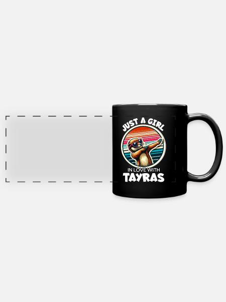 Mädchen Liebt Marder - Panorama-Tasse farbig - Schwarz