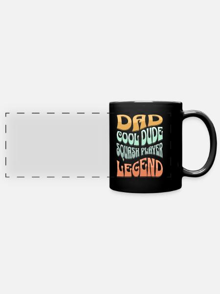 Papa Squashspieler - Panorama-Tasse farbig - Schwarz