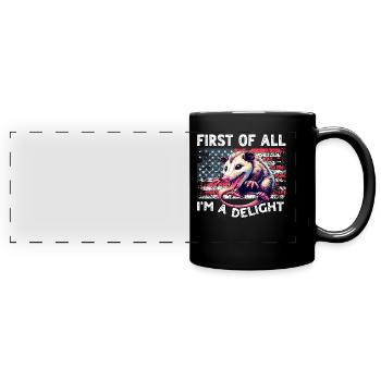 Opossum - Panorama-Tasse farbig - Schwarz - Vorne
