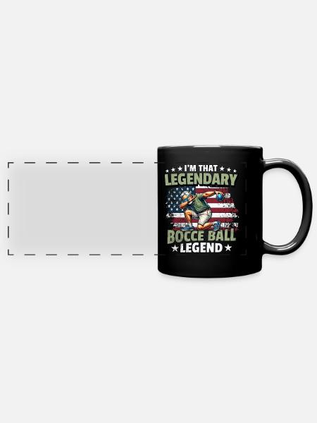 Bocce Ball Legende - Panorama-Tasse farbig - Schwarz