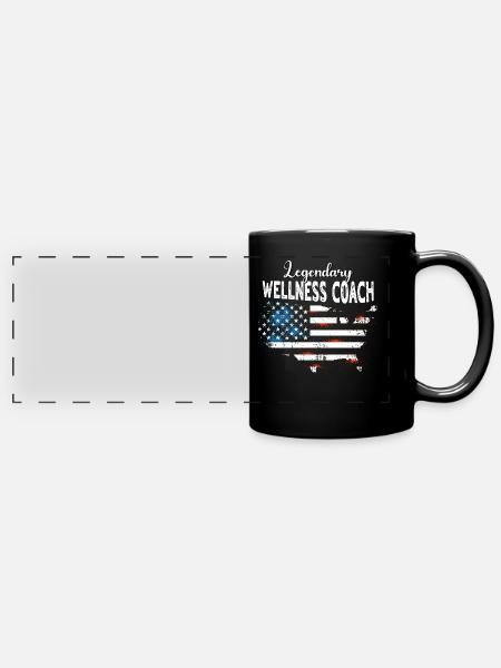 Wellness Coach US - Panorama-Tasse farbig - Schwarz